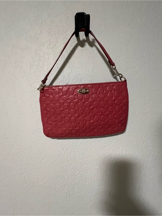 Coach Handbags - Coach Pink Signature Embossed Shoulder Bag